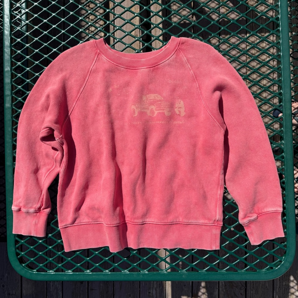 Free people Garment dyed red cotton crewneck sweatshirt with a relaxed fit
